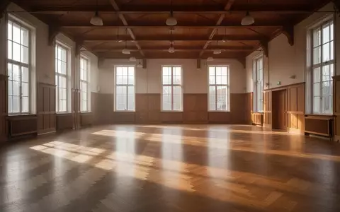 Ein leerer, lichtdurchfluteter Tanzsaal mit Parkettboden und hohen Fenstern. - Foto: über boerse-global.de