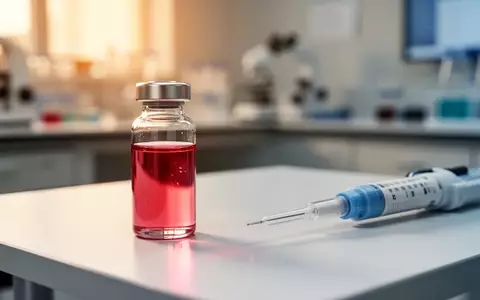 Ein medizinisches Labor mit einer Blutplasmaprobe in einem Glasröhrchen auf einem Labortisch. - Foto: über boerse-global.de