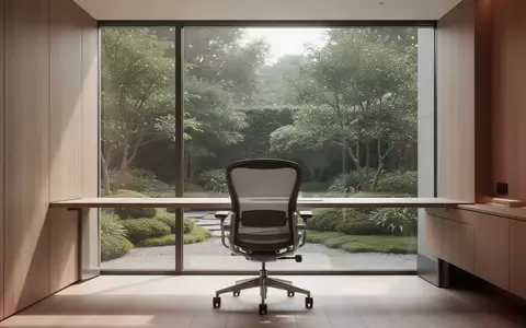 Ein minimalistisches, lichtdurchflutetes Büro mit Blick in einen ruhigen Garten. - Foto: über boerse-global.de