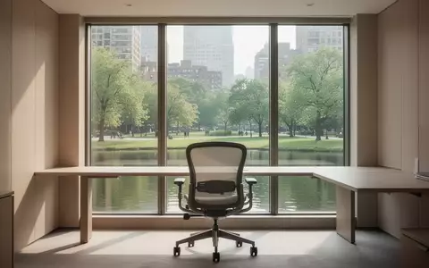 Ein ruhiger, moderner Büroraum mit Blick ins Grüne, der eine Atmosphäre von Ausgewogenheit und Struktur vermittelt. - Foto: über boerse-global.de