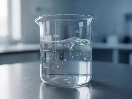 Ein klares, viskoses Reagenz in einem Glasgefäß in einer sterilen Laborumgebung. - Foto: über boerse-global.de