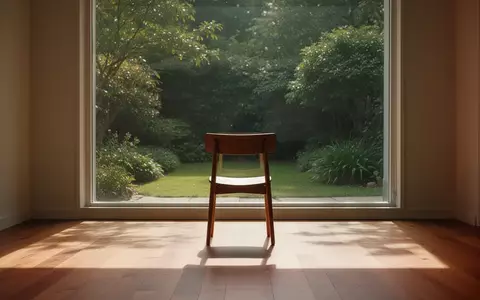 Ein ruhiger, sonnendurchfluteter Raum mit einem leeren Stuhl vor einem Fenster mit Blick in einen grünen Garten. - Foto: über boerse-global.de