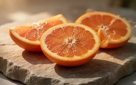 Frische Zitrusfruchtscheiben auf einem Natursteinuntergrund in hellem, natürlichem Sonnenlicht. - Foto: über boerse-global.de