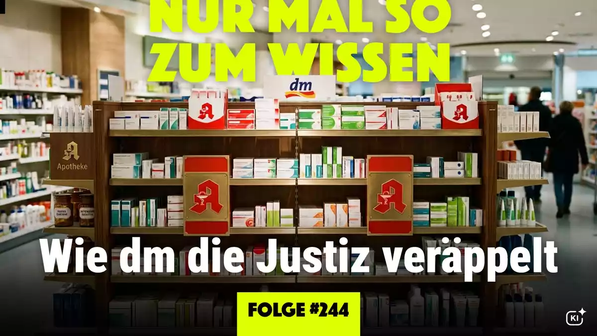 Wie dm die Justiz veräppelt / Podcast NURMALSOZUMWISSEN #244 - Bild: presseportal.de