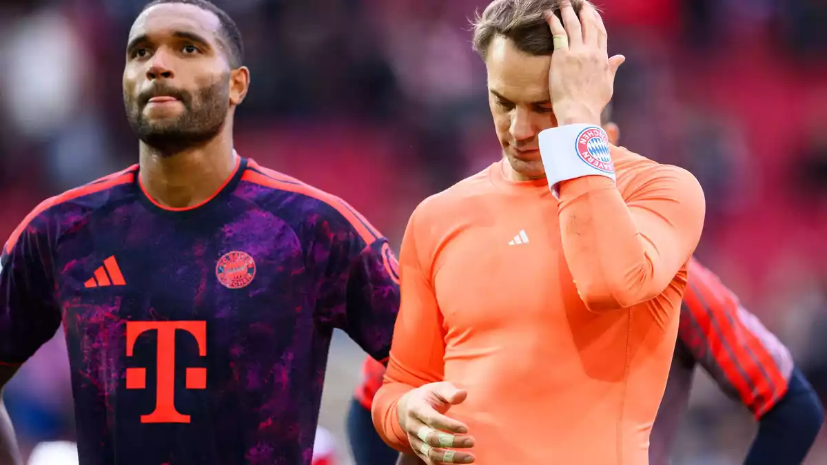 Manuel Neuer (r) nach dem Spiel und seinem heftigen Patzer in Augsburg. - Bild: Tom Weller/dpa