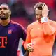 Manuel Neuer (r) nach dem Spiel und seinem heftigen Patzer in Augsburg. - Bild: Tom Weller/dpa