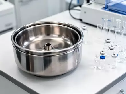 Ein steriler Labortisch mit Glasgefäßen und einer Zentrifuge in einer medizinischen Umgebung. - Foto: über boerse-global.de