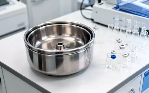 Ein steriler Labortisch mit Glasgefäßen und einer Zentrifuge in einer medizinischen Umgebung. - Foto: über boerse-global.de