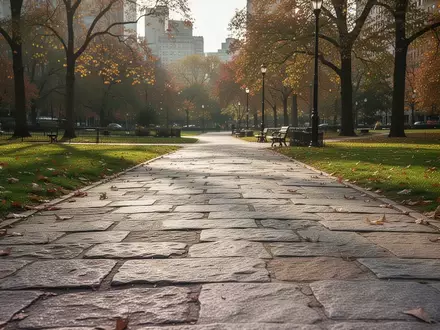 Ein sonniger, leerer Parkweg in einem städtischen Umfeld, der zur Bewegung einlädt. - Foto: über boerse-global.de