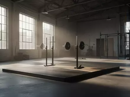 Leere Gewichtheberplattform in einem minimalistischen Fitnessraum bei natürlichem Lichteinfall. - Foto: über boerse-global.de