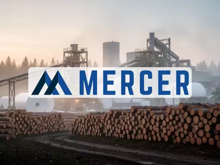 Moderne Industrieanlage der Forstwirtschaft in der Morgendämmerung mit Fokus auf nachhaltige Holzverarbeitung. - Foto: über boerse-global.de