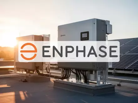Moderner industrieller Wechselrichter auf einem Flachdach bei Sonnenuntergang - Foto: über boerse-global.de