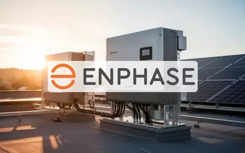 Moderner industrieller Wechselrichter auf einem Flachdach bei Sonnenuntergang - Foto: über boerse-global.de