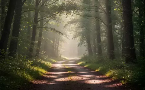Ein von der Morgensonne durchfluteter Waldpfad, der Ruhe und einen gesunden Lebensstil symbolisiert. - Foto: über boerse-global.de