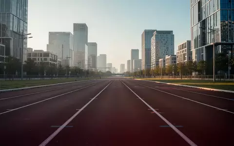Eine leere, asphaltierte Marathonstrecke vor einer modernen städtischen Kulisse bei klarem Tageslicht. - Foto: über boerse-global.de