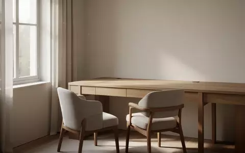 Ein minimalistisch eingerichteter, sonnendurchfluteter Raum mit einem leeren Schreibtisch und einem Stuhl. - Foto: über boerse-global.de