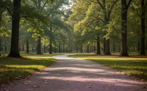 Ein von Bäumen gesäumter Waldweg in einem Park bei sonnigem Wetter, der zum Spazierengehen und zur Bewegung einlädt. - Foto: über boerse-global.de