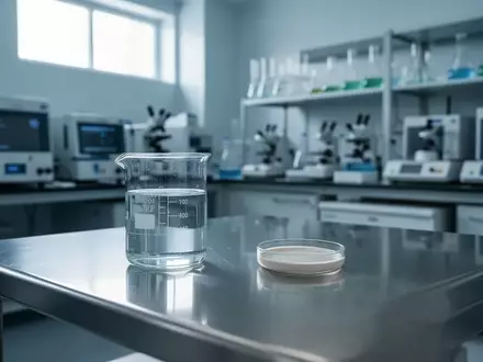 Ein steriler Labortisch mit Glasgefäßen in einer medizinischen Forschungseinrichtung bei natürlichem Licht. - Foto: über boerse-global.de
