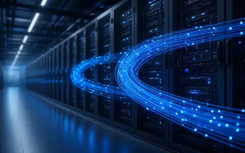 Modernes Rechenzentrum mit leuchtenden Glasfaserkabeln als Symbol für digitale Infrastruktur und Unternehmenswachstum. - Foto: über boerse-global.de