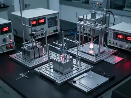 Moderne Laboreinrichtung mit technischer Ausrüstung zur Prüfung von Batterien und elektrischen Komponenten. - Foto: über boerse-global.de