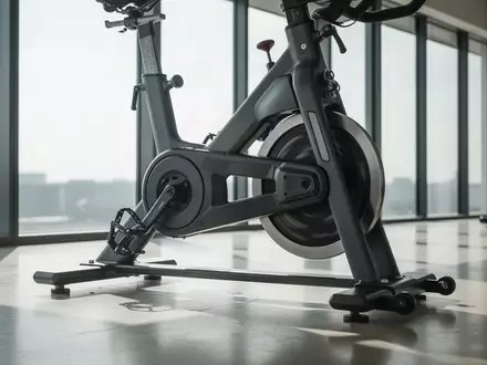 Ein stationäres Fahrradergometer in einem minimalistischen Fitnessraum ohne digitale Anzeigegeräte. - Foto: über boerse-global.de