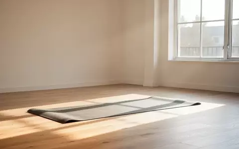 Ein heller, minimalistischer Übungsraum mit einer Yogamatte auf einem Holzboden in natürlichem Sonnenlicht. - Foto: über boerse-global.de