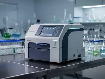 Ein modernes molekularbiologisches Labor mit Laborgeräten für genetische Analysen auf einem Arbeitstisch. - Foto: über boerse-global.de