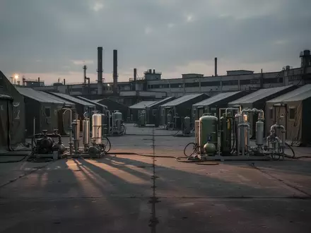 Einrichtung für eine Gefahrgutübung mit Zelten und technischer Ausrüstung auf einer Betonfläche. - Foto: über boerse-global.de