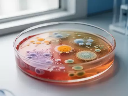 Petri-Schale mit mikrobiellen Kulturen in einem sterilen Laborumfeld. - Foto: über boerse-global.de