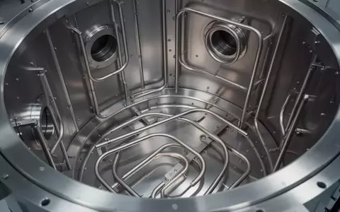 Innenraum eines industriellen Vakuumofens mit blanken Metalloberflächen und Heizelementen. - Foto: über boerse-global.de