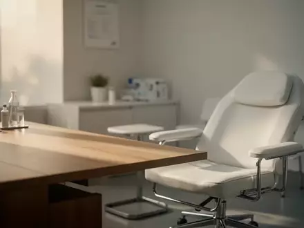 Ein heller, minimalistischer Behandlungsraum in einer neurologischen Klinik mit sanftem Tageslicht. - Foto: über boerse-global.de