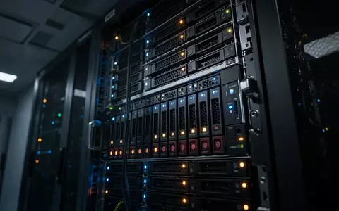 Ein dunkler Serverraum mit blinkenden Leuchtdioden an Hardware-Racks als Symbol für Datensicherheit. - Foto: über boerse-global.de