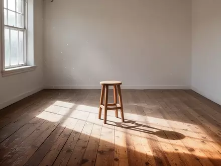 Ein minimalistisch gestalteter, leerer Raum mit Holzboden und einfallendem Tageslicht, das einen sanften Schatten wirft. - Foto: über boerse-global.de