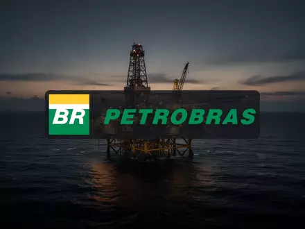 Abstrakte Darstellung einer Offshore-Ölplattform vor einem dunklen Horizont bei Dämmerung. - Foto: über boerse-global.de