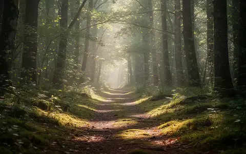 Ein friedlicher Waldweg im Morgenlicht, der Ruhe und Naturverbundenheit ausstrahlt. - Foto: über boerse-global.de