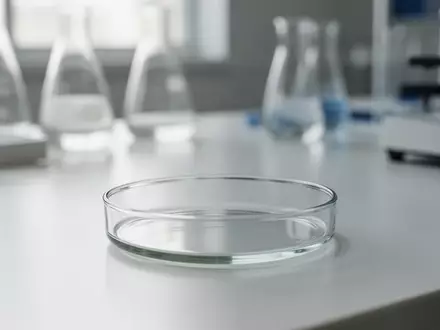 Eine leere Petrischale auf einem sauberen Labortisch in einer medizinischen Forschungsumgebung. - Foto: über boerse-global.de