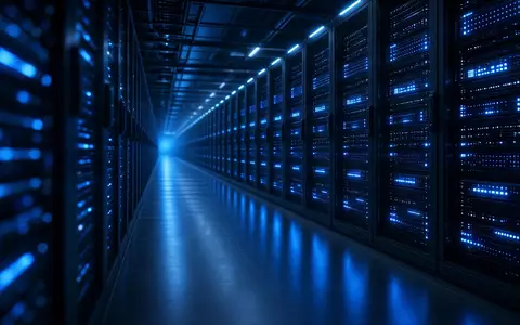Modernes Rechenzentrum mit leuchtenden Server-Racks als Symbol für digitale Infrastruktur und Cloud-Computing. - Foto: über boerse-global.de
