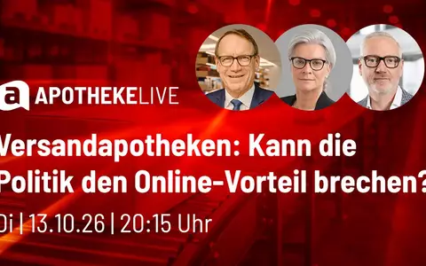 APOTHEKE LIVE-Sendung am Dienstag, 13. Oktober ab 20:15 Uhr / Versandapotheken: Kann die Politik den Online-Vorteil brechen? - Foto: presseportal.de