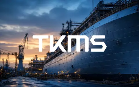 Ein modernes Marineschiff in einer Werft bei Dämmerung, das die maritime Verteidigungsindustrie symbolisiert. - Foto: über boerse-global.de