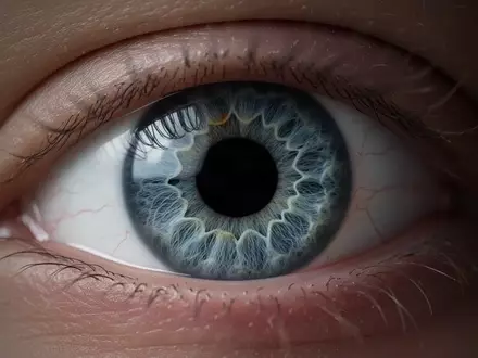 Nahaufnahme eines menschlichen Auges mit Fokus auf die Iris und die Pupille in einer klinischen, ruhigen Umgebung. - Foto: über boerse-global.de