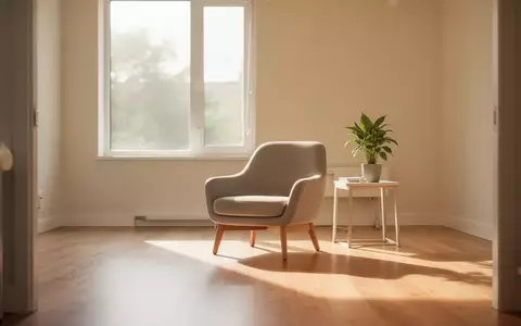 Ein heller, minimalistisch eingerichteter Therapieraum mit einem bequemen Sessel und einer Pflanze, durchflutet von Tageslicht. - Foto: über boerse-global.de