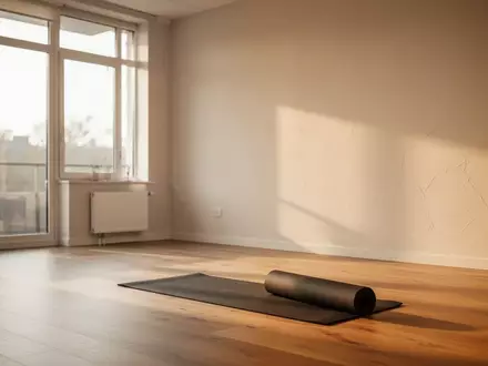 Ein heller, minimalistisch gestalteter Raum für Physiotherapie mit Holzboden und einfallendem Tageslicht. - Foto: über boerse-global.de