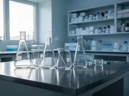 Ein klinisches Labor mit einer sauberen Edelstahlarbeitsfläche und medizinischen Glasgefäßen in einer sterilen Umgebung. - Foto: über boerse-global.de