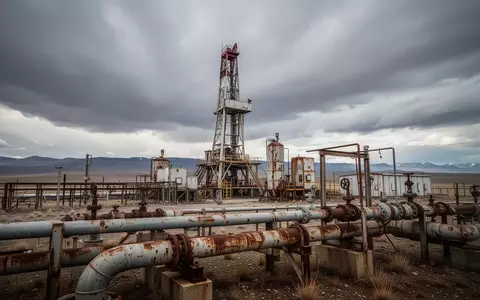 Industrielle Förderanlage in einer weiten Landschaft bei bewölktem Himmel. - Foto: über boerse-global.de