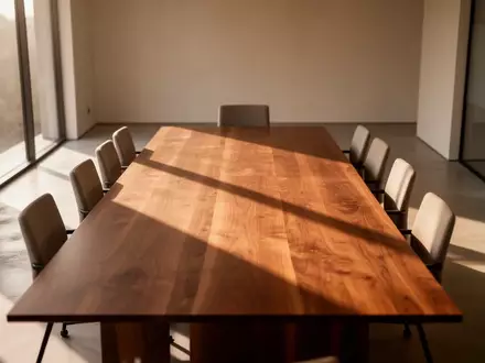 Ein leerer, modern gestalteter Besprechungsraum mit schlichtem Holztisch in einem hellen, ruhigen Bürogebäude. - Foto: über boerse-global.de