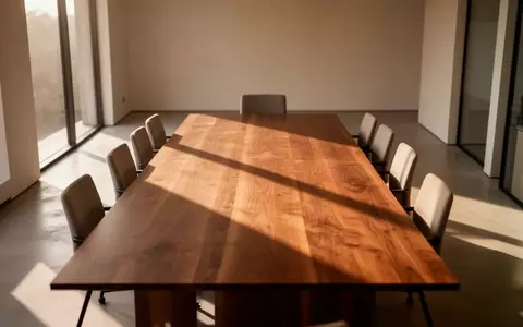 Ein leerer, modern gestalteter Besprechungsraum mit schlichtem Holztisch in einem hellen, ruhigen Bürogebäude. - Foto: über boerse-global.de