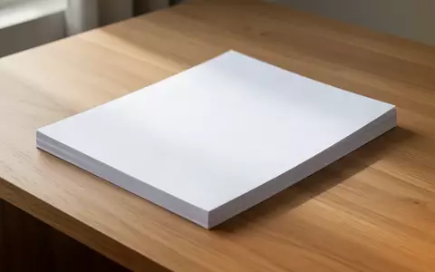 Ein Stapel weißer A4-Papierblätter auf einem schlichten Holztisch bei natürlichem Tageslicht. - Foto: über boerse-global.de