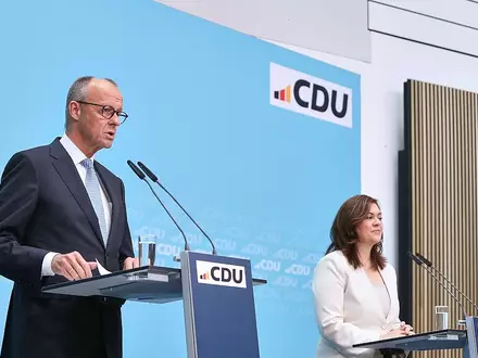 Friedrich Merz und Franziska Hoppermann am 12.10.2026 - Foto: via dts Nachrichtenagentur