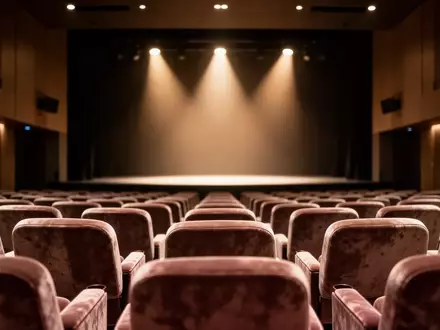 Ein leerer, modern gestalteter Theatersaal mit weicher Beleuchtung und Blick auf die Bühne. - Foto: über boerse-global.de