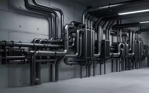 Industrielle Flüssigkühlungs-Infrastruktur in einem modernen Rechenzentrum mit Rohrleitungen und Wärmetauschern. - Foto: über boerse-global.de